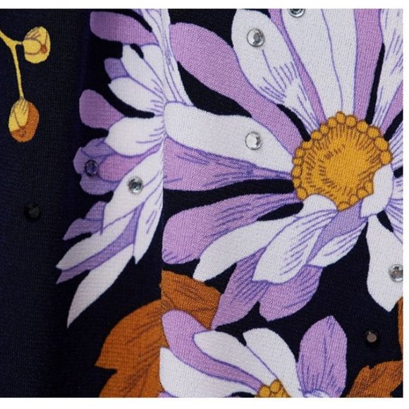 Susan Graver Printed Liquid Knit Embellished Tunic - Picture 3 of 3